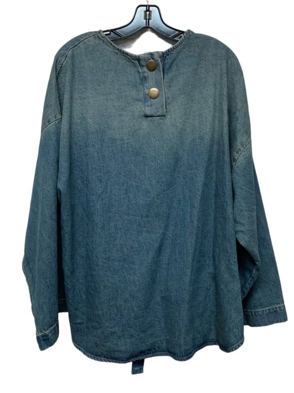 Banana Republic Blue Denim Tie-Waist Top Size Xl - Picture 6 of 16